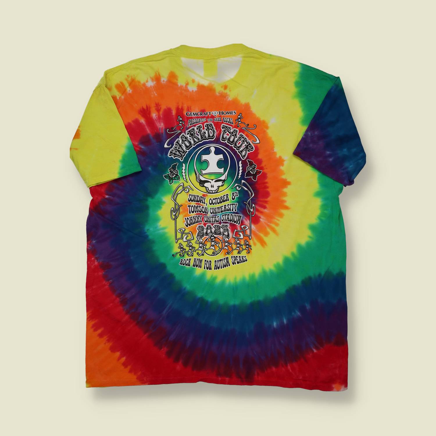 2000s Port & Company T-Shirt – Rock for Autism “Grateful Dead Style” Tie-Dye – XL