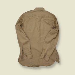 1940s U.S. Army Officer’s Cotton Service Shirt – Khaki with Collar Insignia - M