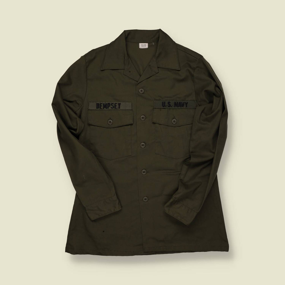 1980s U.S. Navy OG-507 Utility Shirt – Named “Dempsey” - M