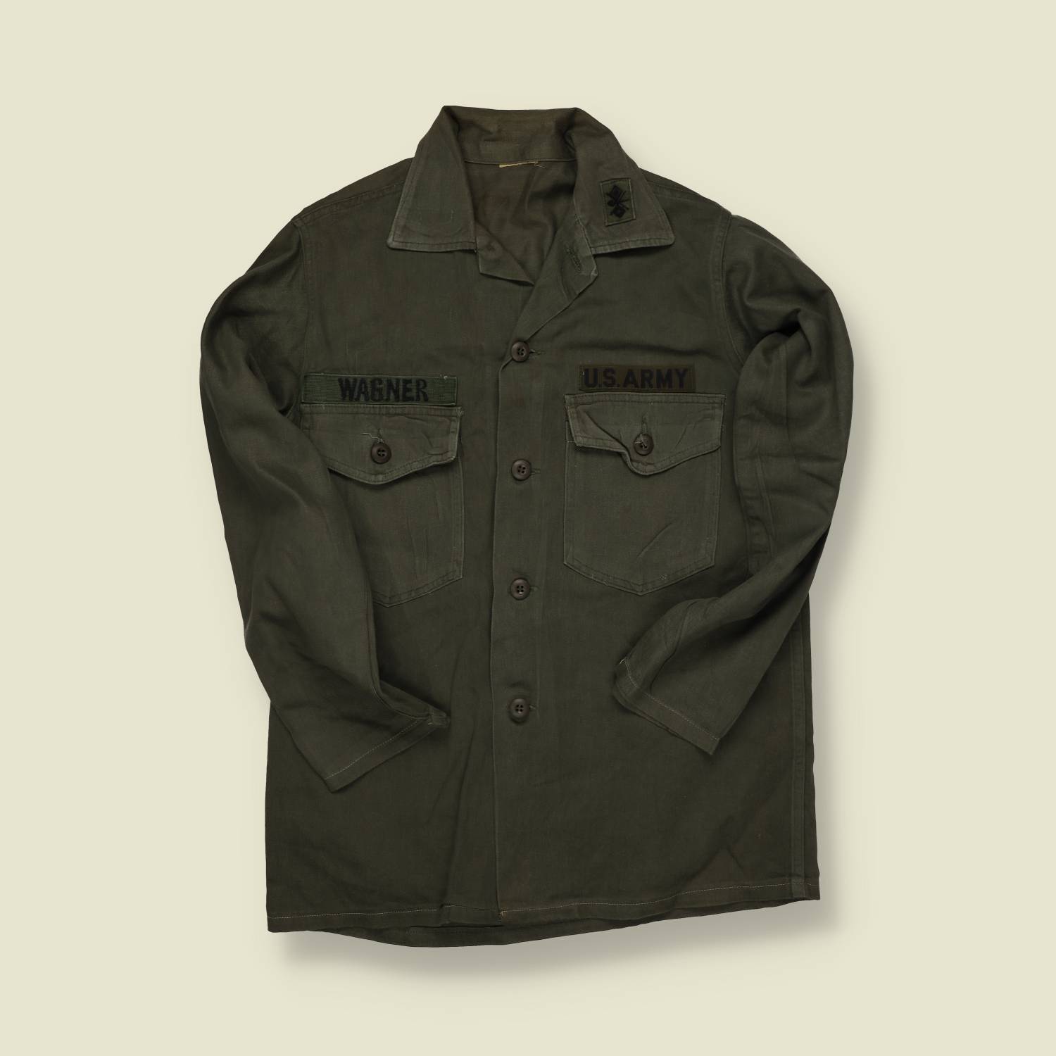 Late 1950s / Early 1960s U.S. Army OG-107 Utility Shirt – Named “Wagner” - S
