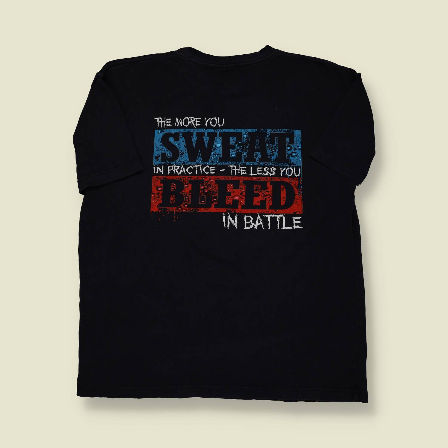 2000s Aussie T-Shirt – Sweat/Bleed Motto Training Graphic – L/XL