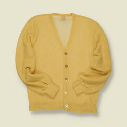 1960s U.S. Alpaca Wool Cardigan – Butter Yellow - S/M