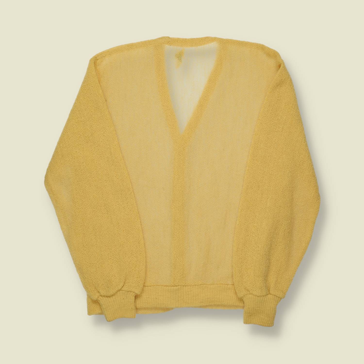 1960s U.S. Alpaca Wool Cardigan – Butter Yellow - S/M