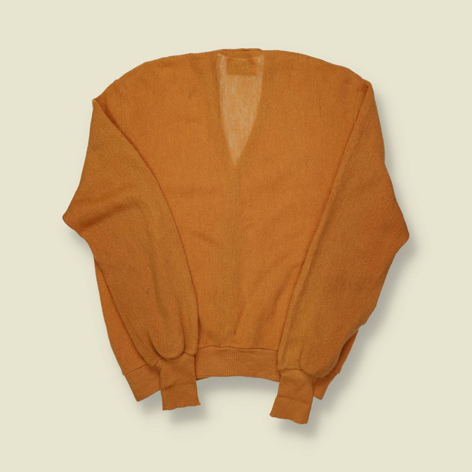 1960s U.S. Robert Bruce Alpaca Wool Cardigan – Golden Ochre - L