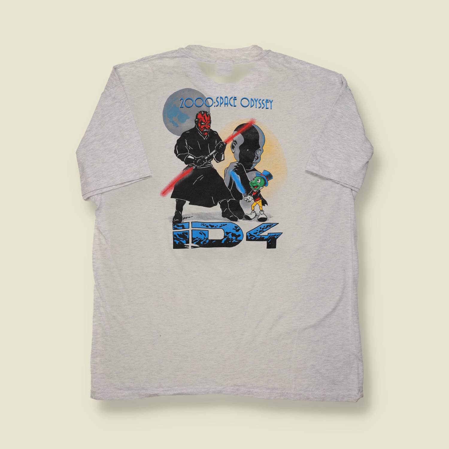 1990s Hanes T-Shirt – Bronco Marching Band / 2000 Space Odyssey Parody Back Print – L