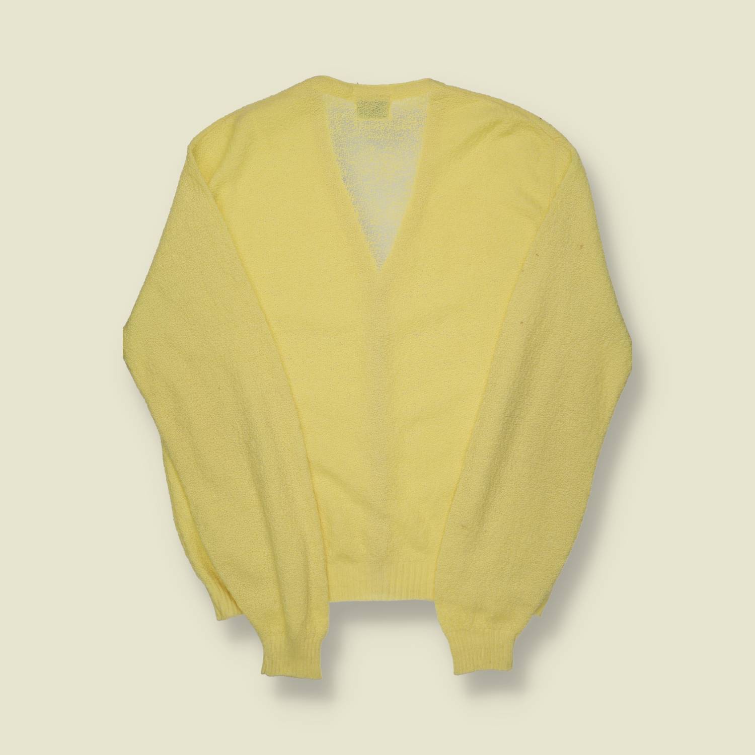 1960s Glen Dee Brushed Mohair Cardigan – Pastel Yellow - L