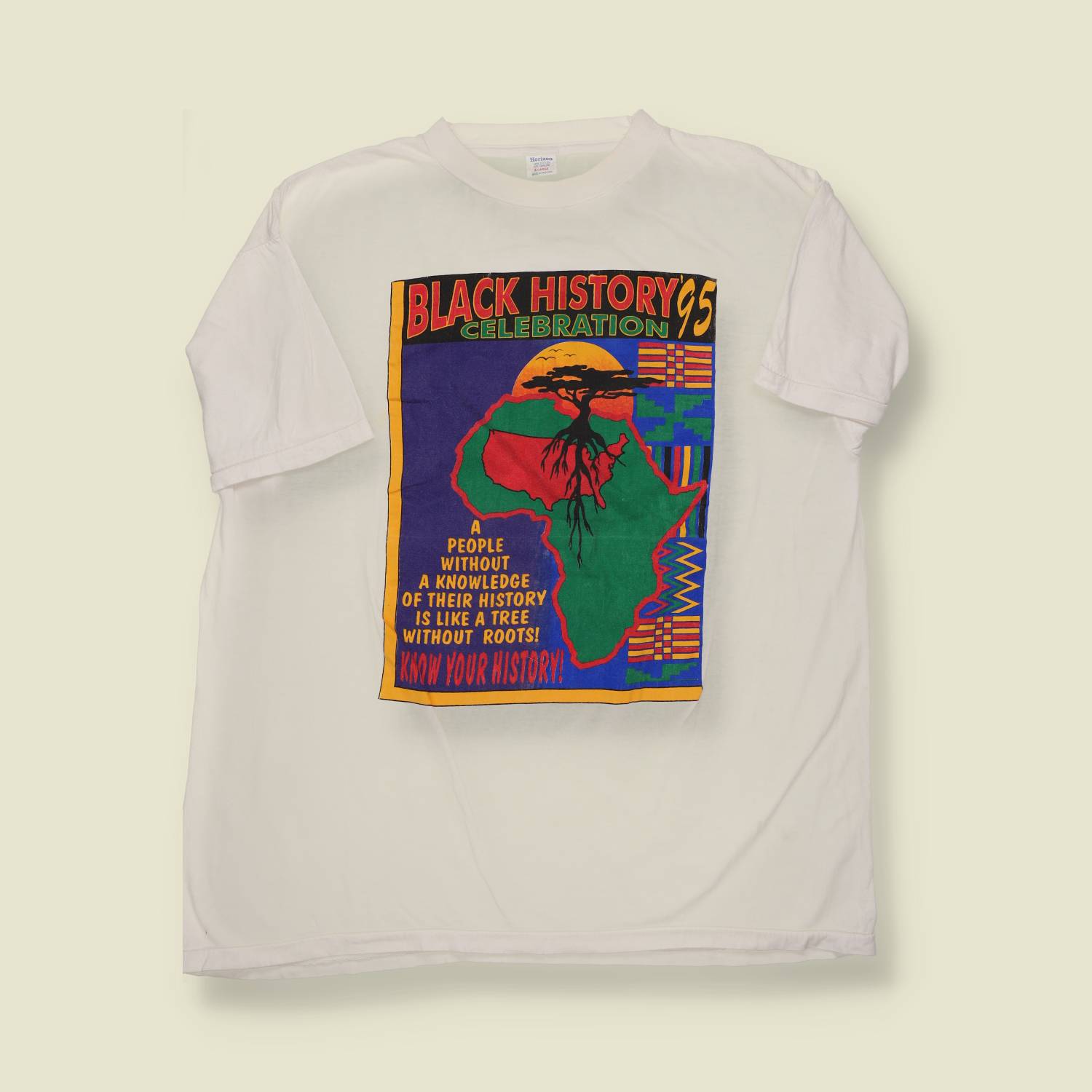 1990s Horizon T-Shirt – Black History ’95 Celebration Africa Graphic – L
