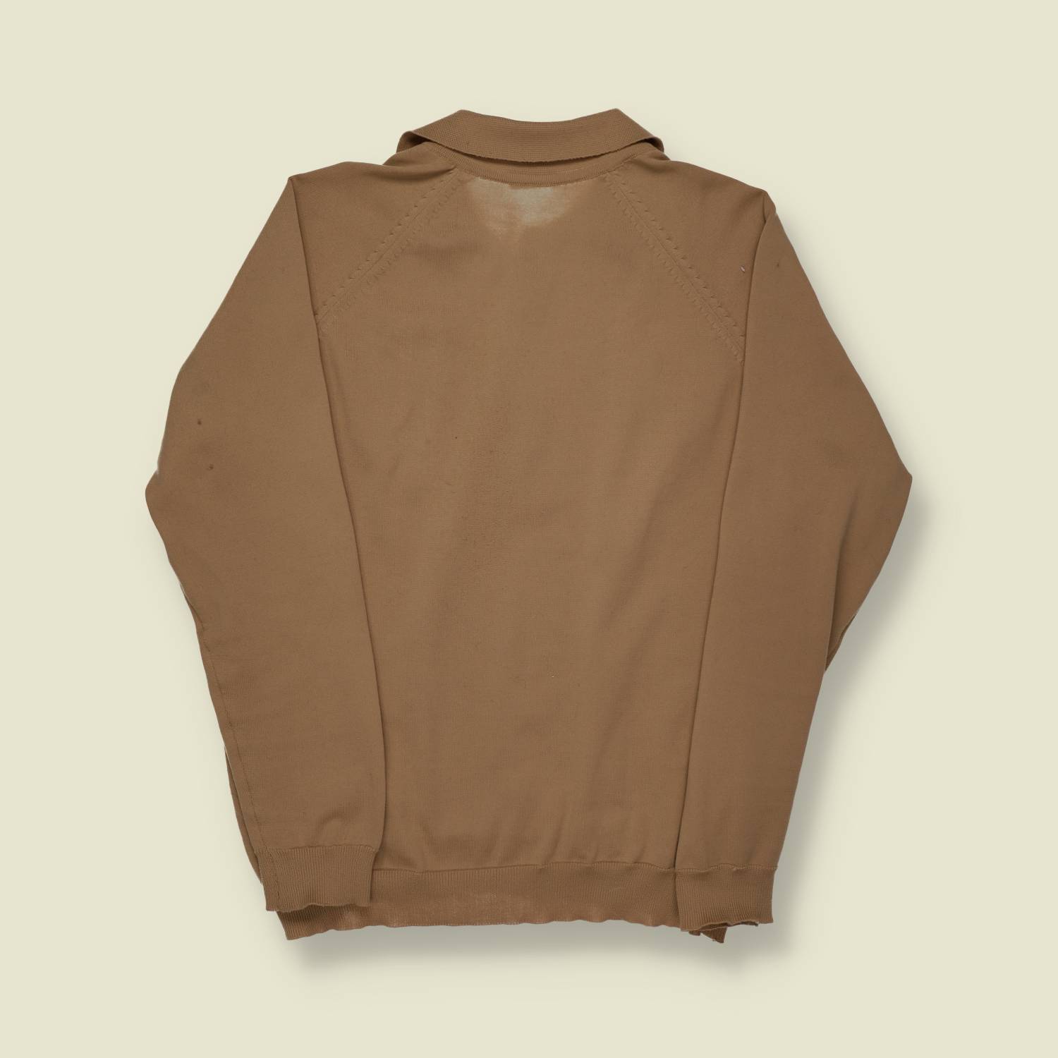 1960s Slovenka Knit Polo Sweater – Tan Textured - S/M