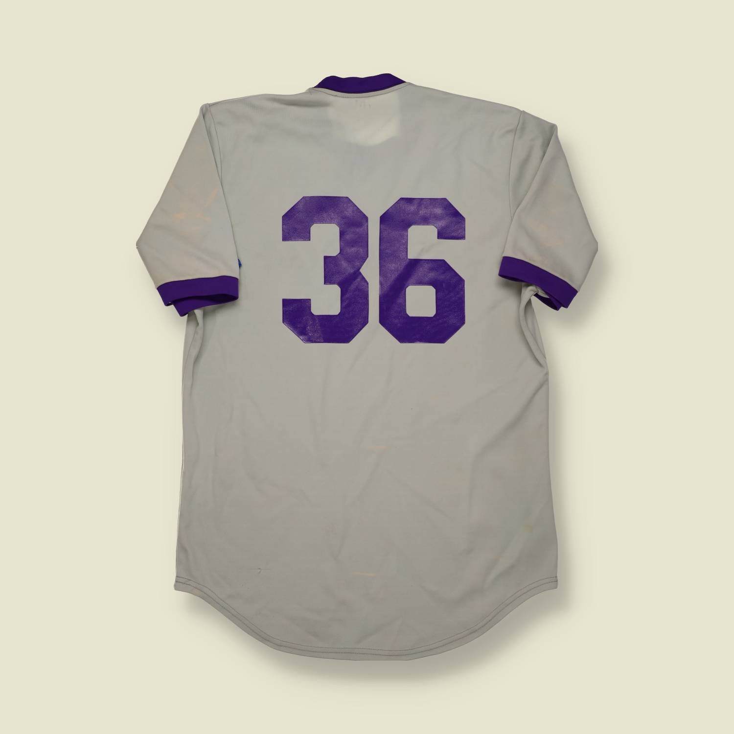 Early 1980s U.S. Baseball Jersey – Champion – Vikings – Grey/Purple - S