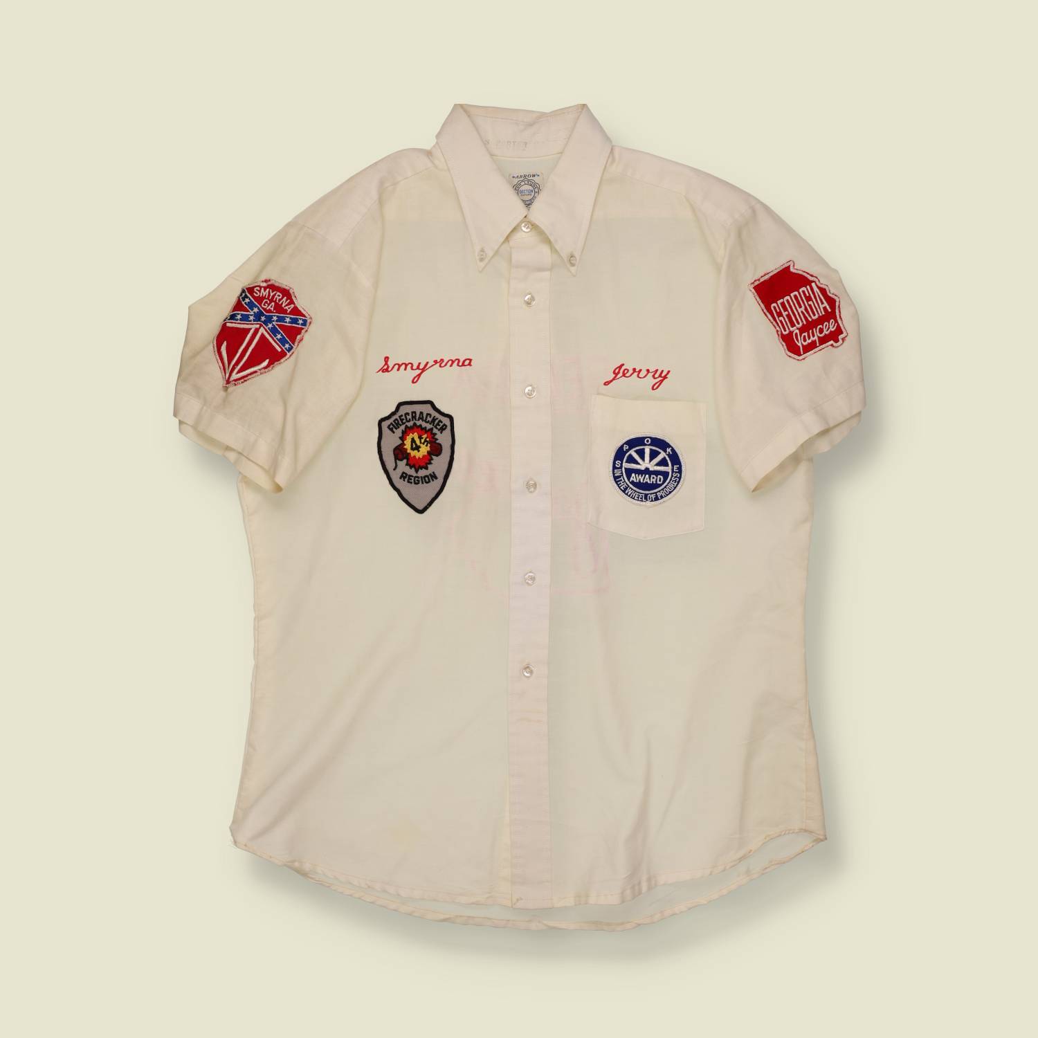 1960s U.S. Jaycees Club Chainstitch Shirt – Arrow – Georgia/Smyrna - S/M
