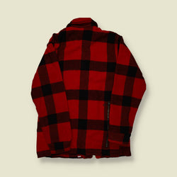 1940s Profile Sportswear Wool Jacket – Red & Black Buffalo Plaid Zip-Front – S