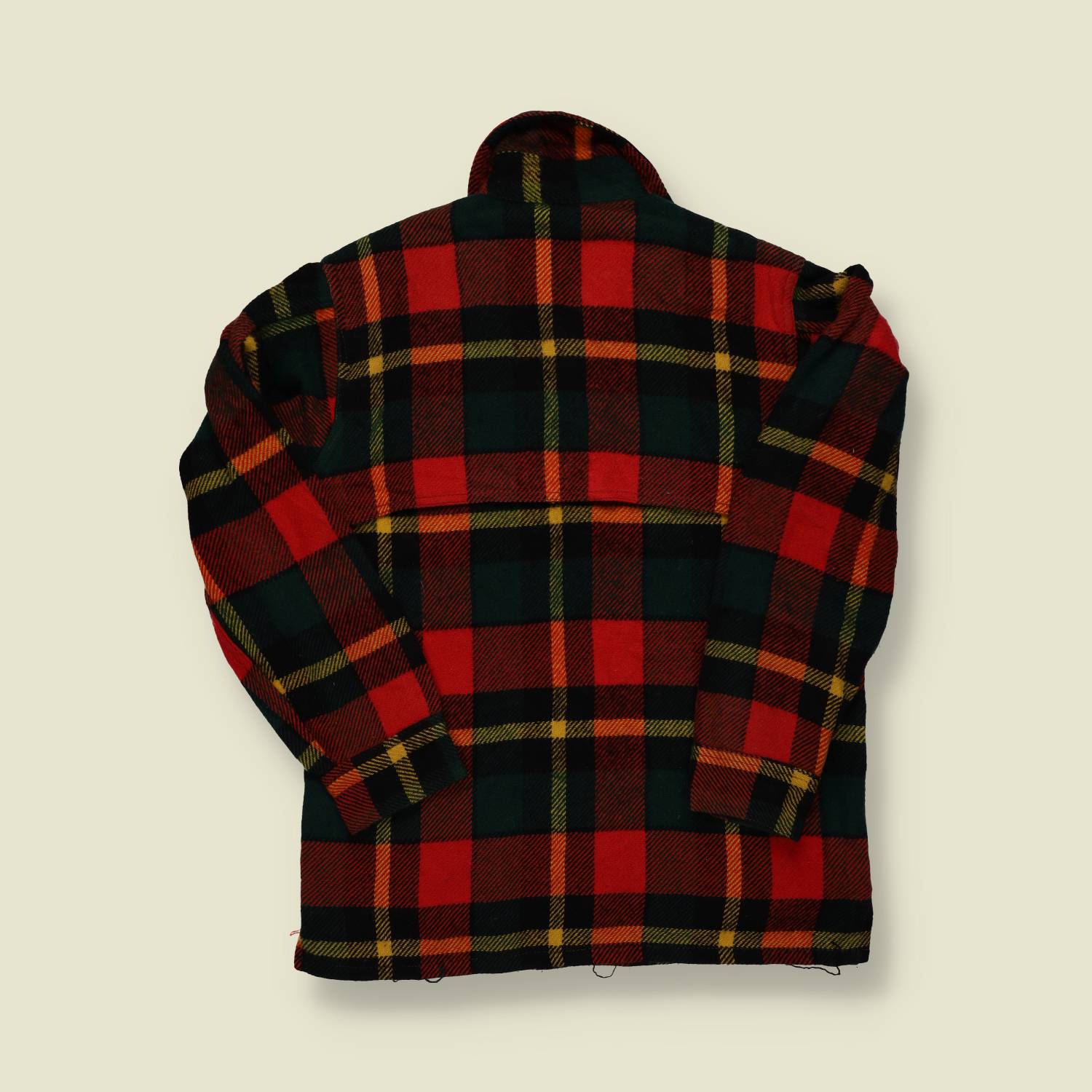 1950s–60s Johnson Wool Jacket – Red Black & Yellow Plaid Hunting Coat – XS/S