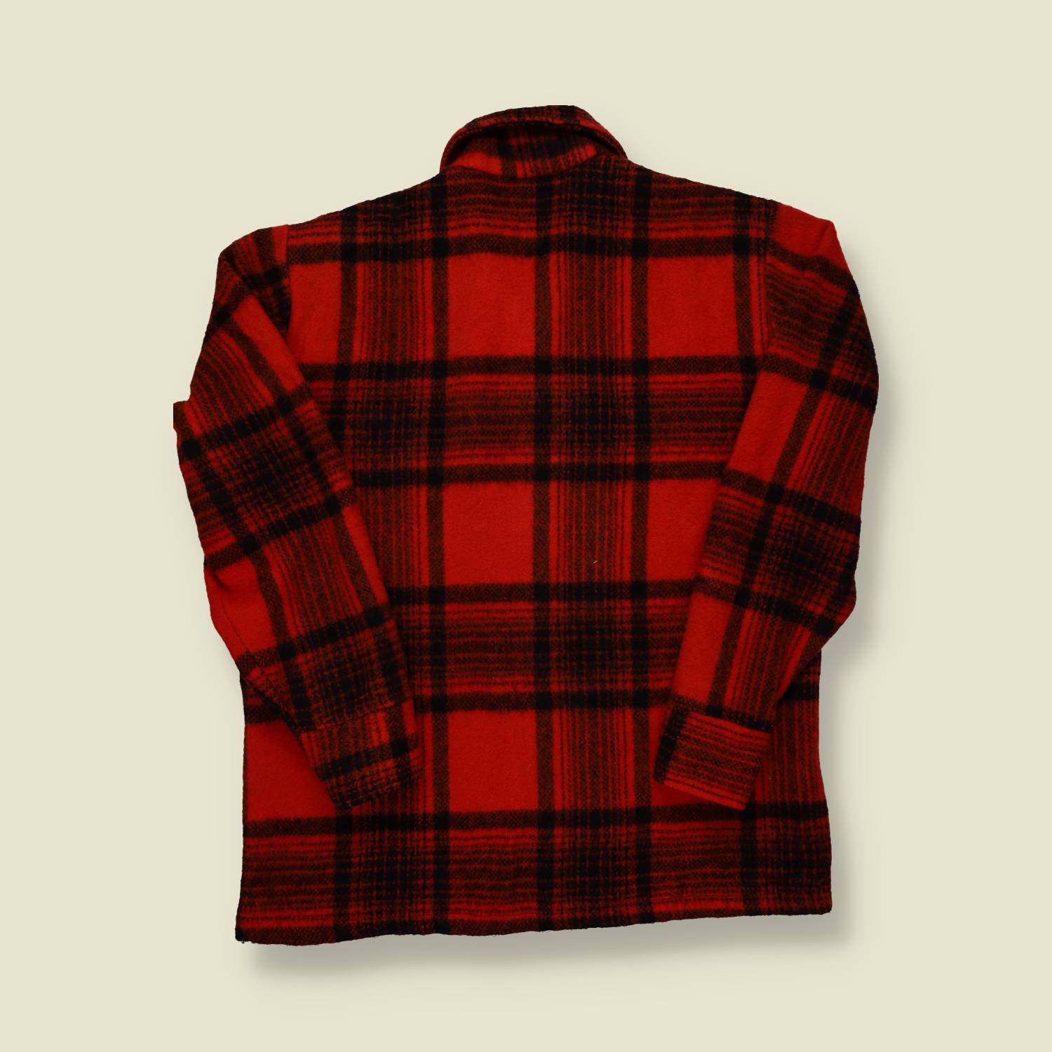 1950s–60s Deacon Brothers Wool Jacket – Red & Black Shadow Plaid – S