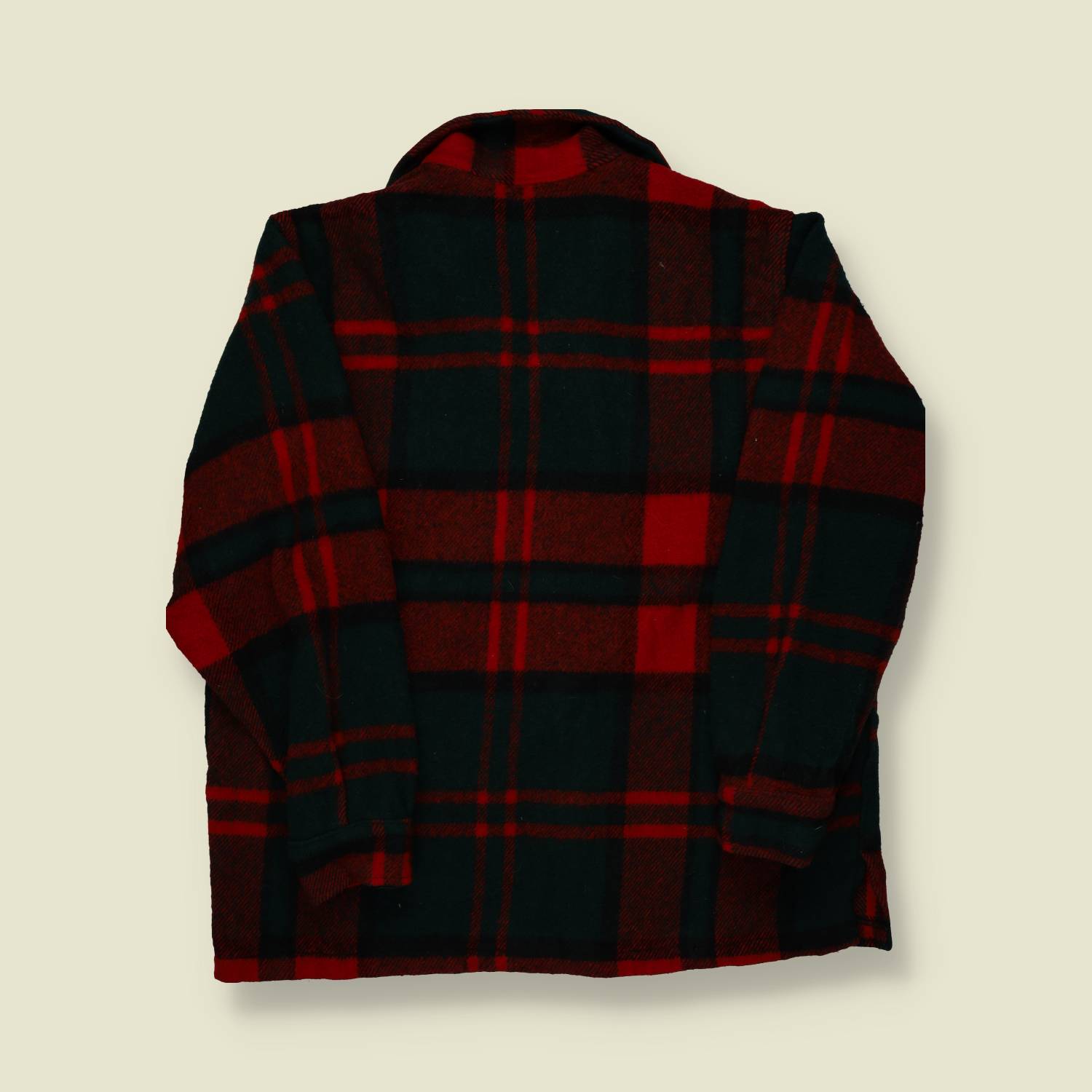 1970s Woolrich Wool Jacket – Red & Black Buffalo Plaid Shirt Coat – M/L