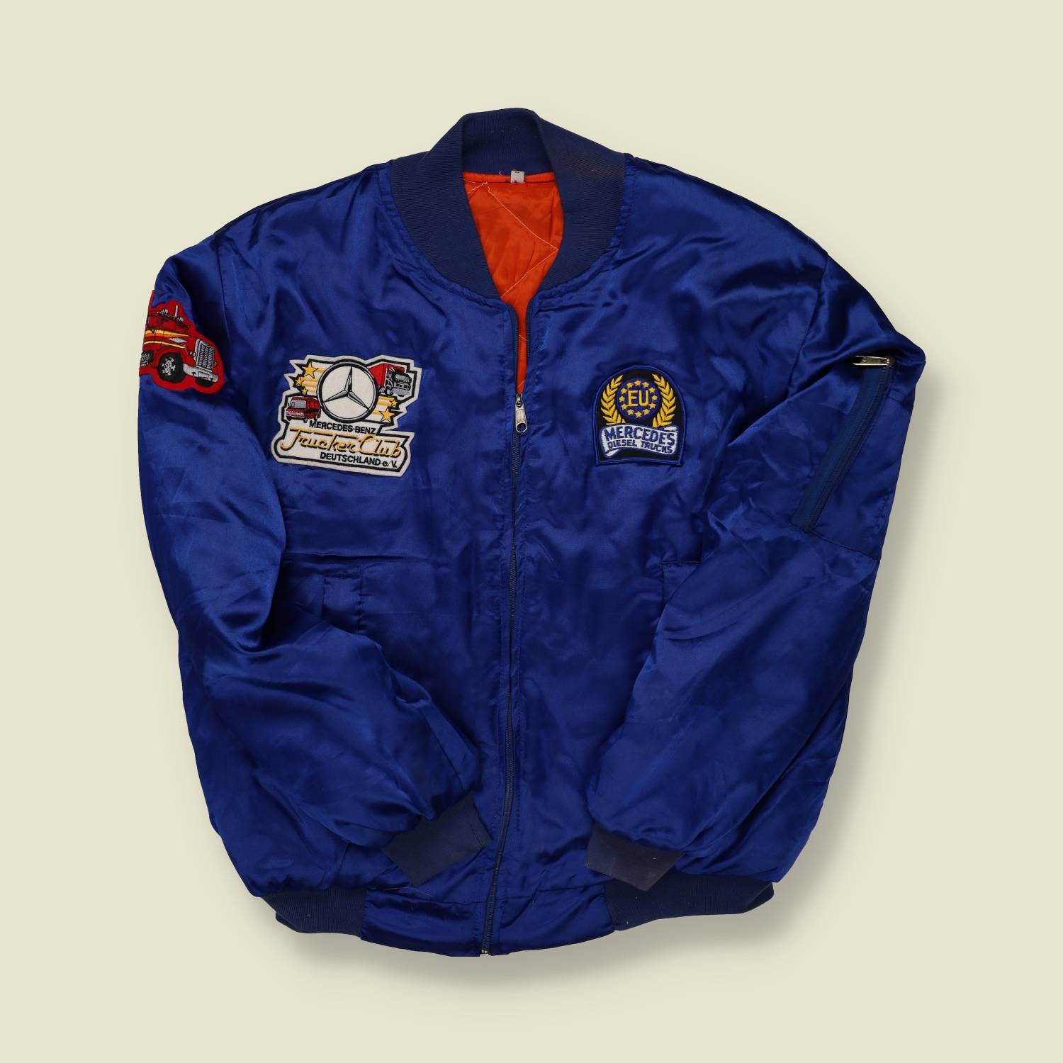 1970s Mercedes-Benz Truckers Club Bomber Jacket – “I’m the Boss” Back Print – M