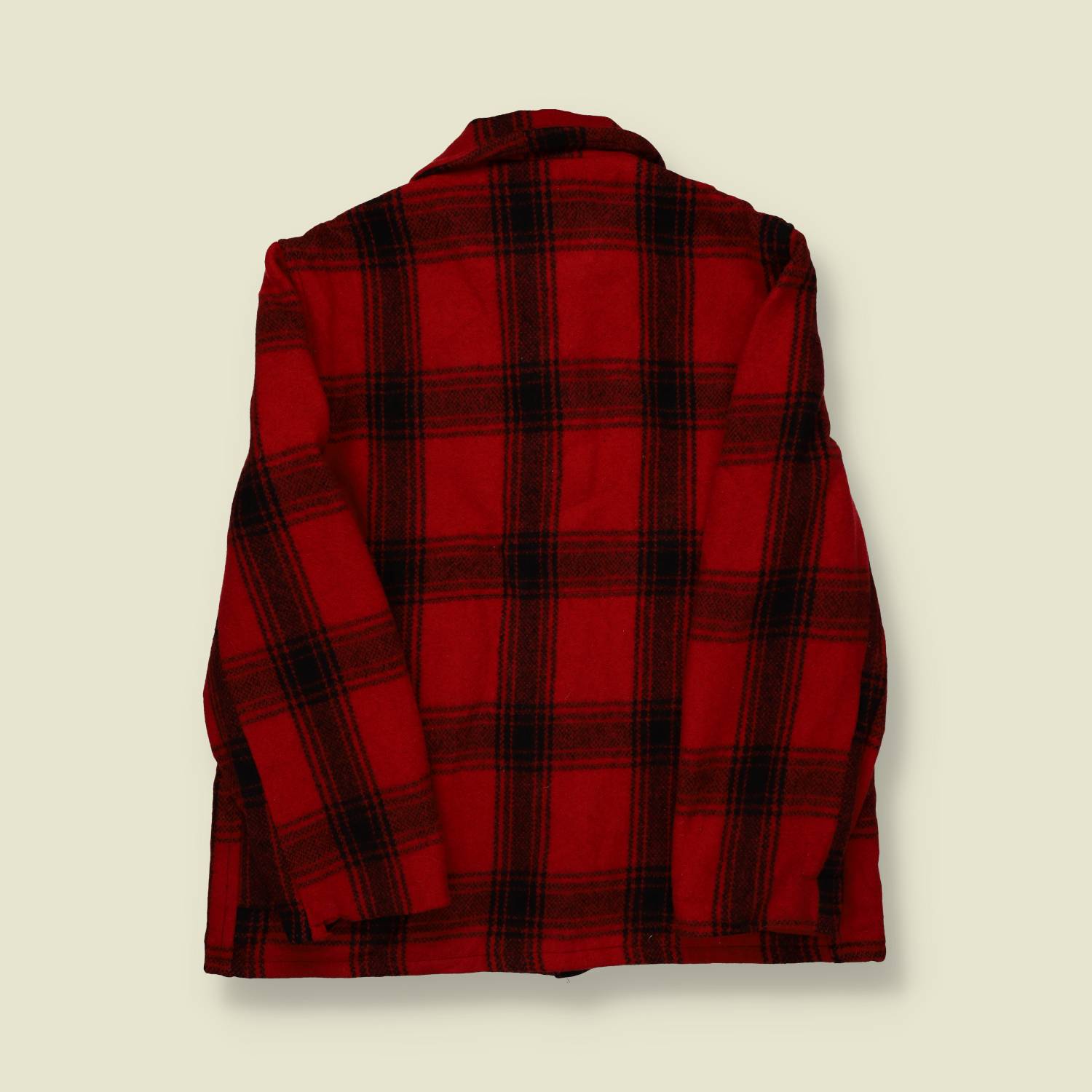 1950s–60s Active Sportswear Wool Mackinaw Jacket – Red & Black Plaid –L