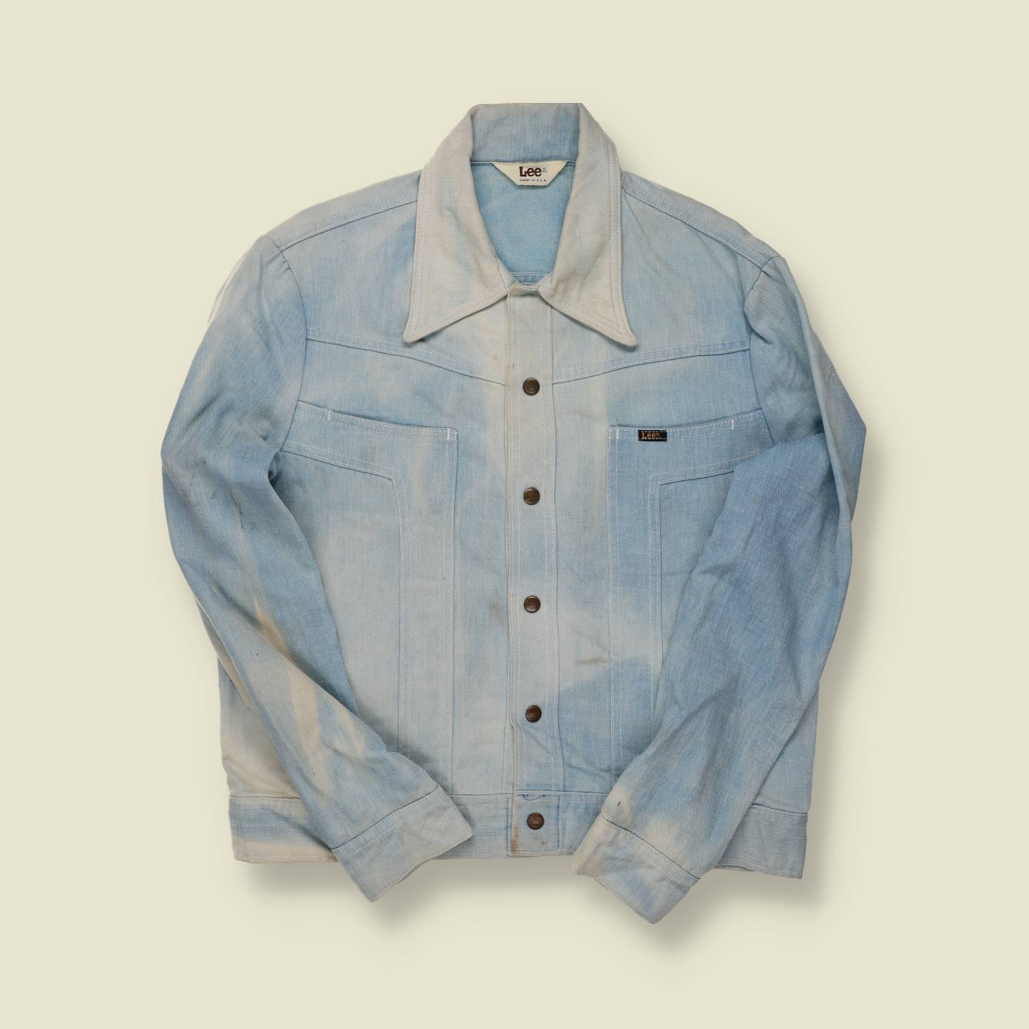 1990s Lee Denim Jacket – Faded Light Blue – Made in USA – S