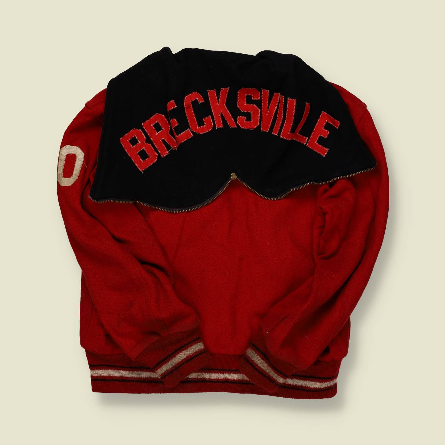 1980s Award Jacket – Red Wool Varsity with Chenille “E” Patch - M