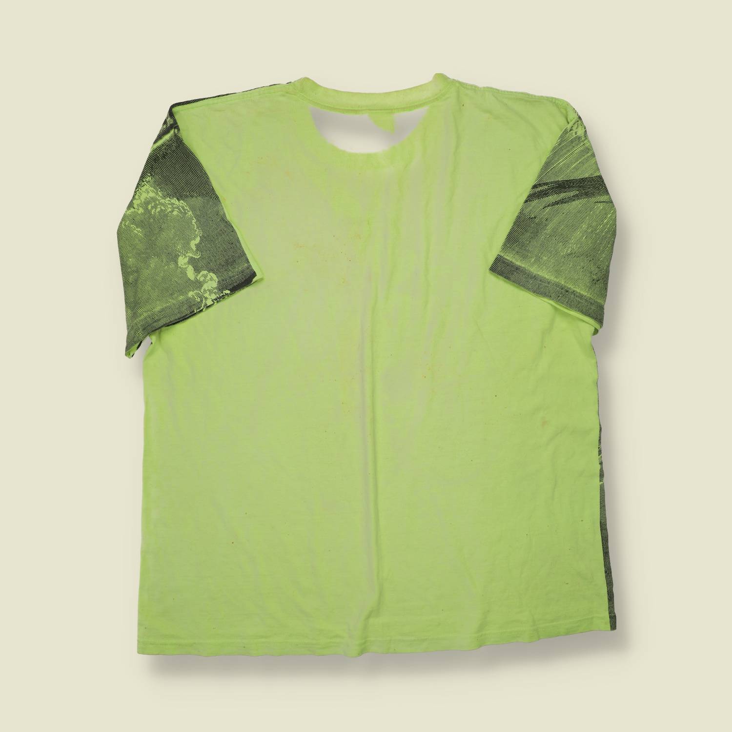 2000s GRN Graphic T-Shirt – Neon Green All-Over Print - XL