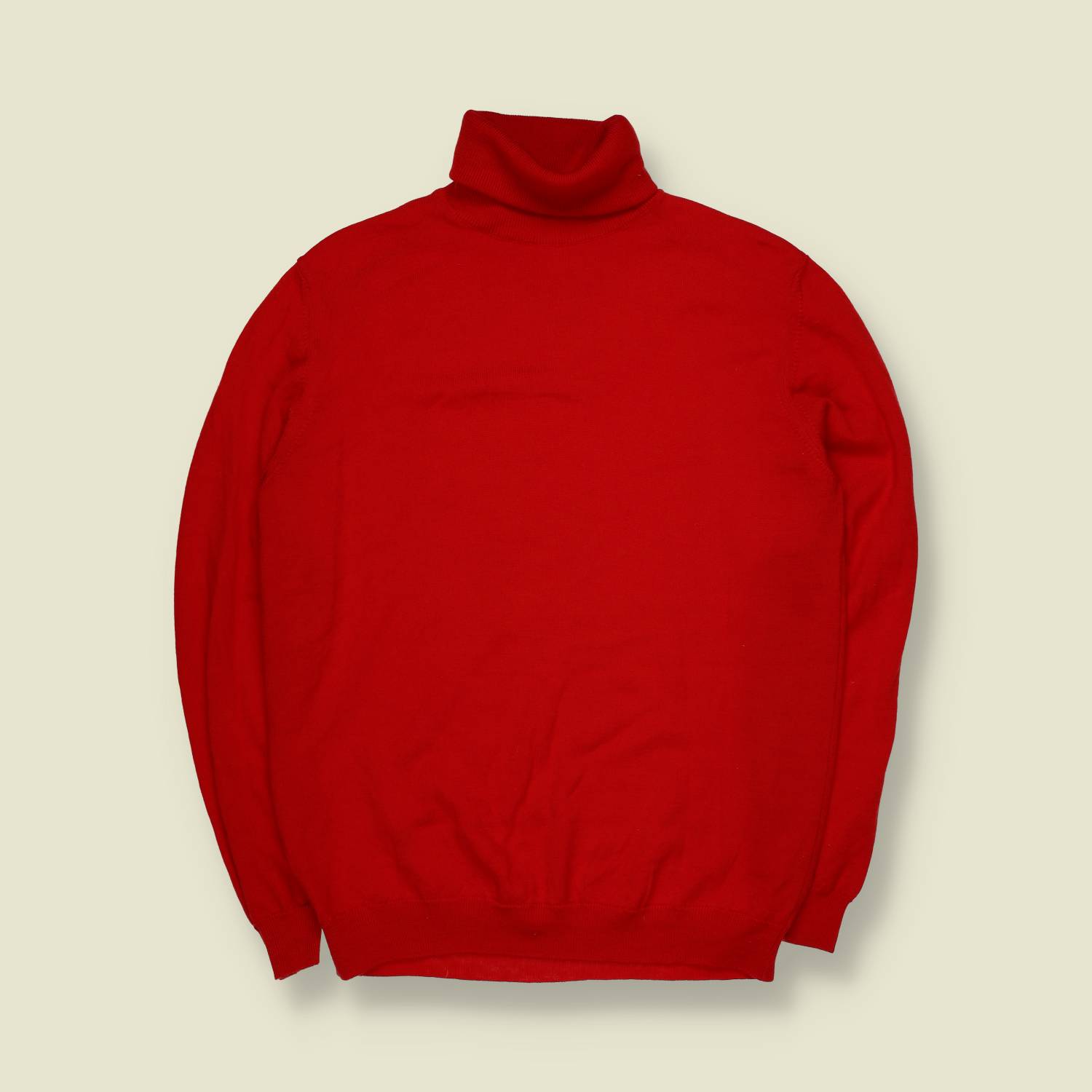 1980s | Roll Neck Knit | Red – XS