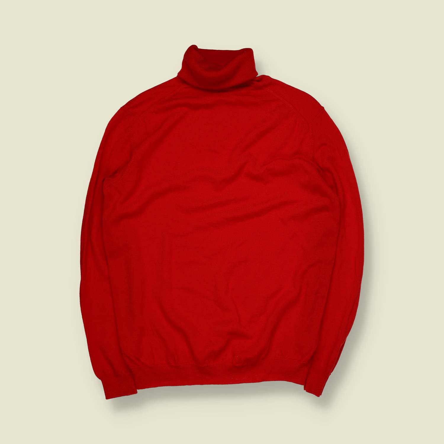 1980s | Roll Neck Knit | Red – XS