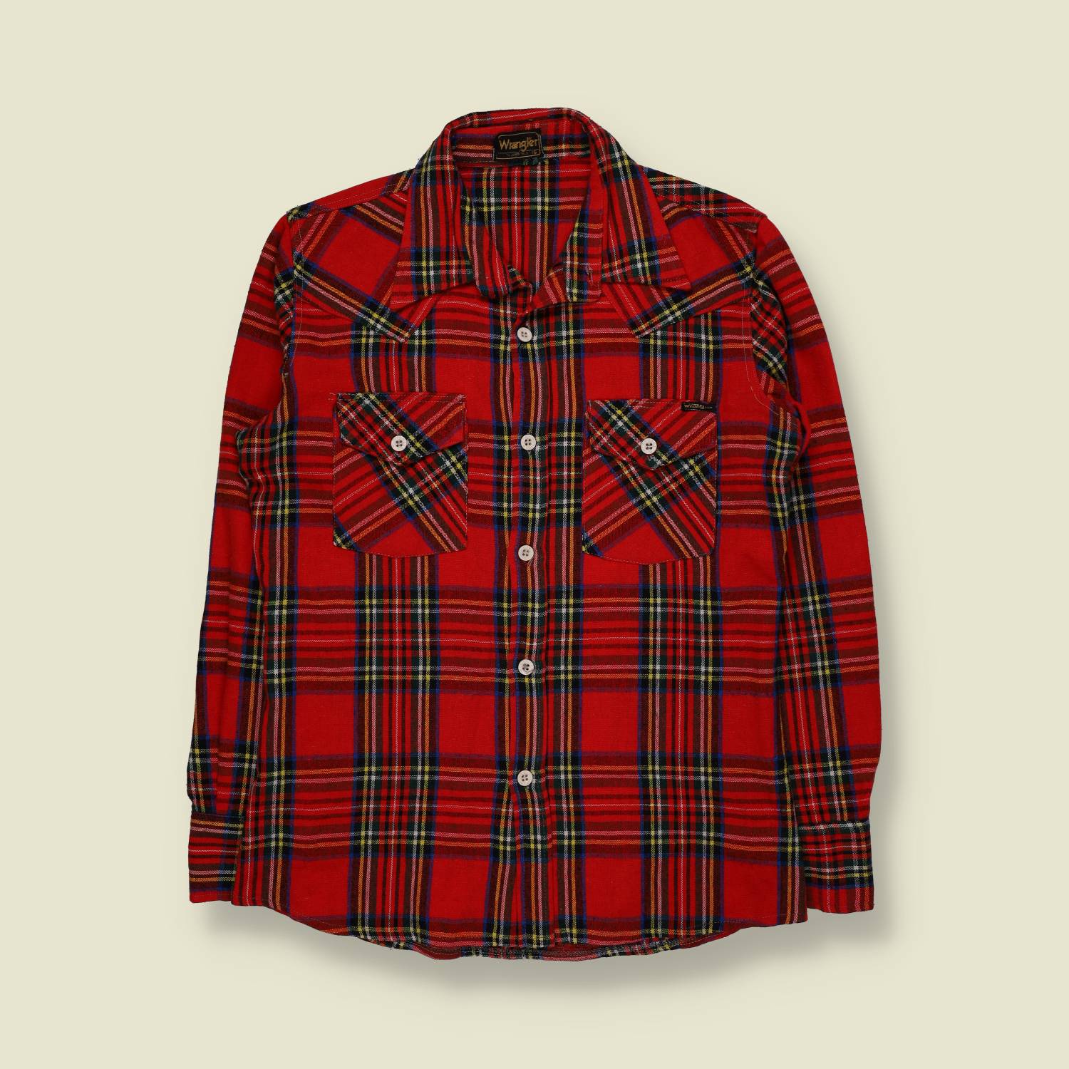 1970s | Wrangler | Plaid Shirt | Red Tartan – S