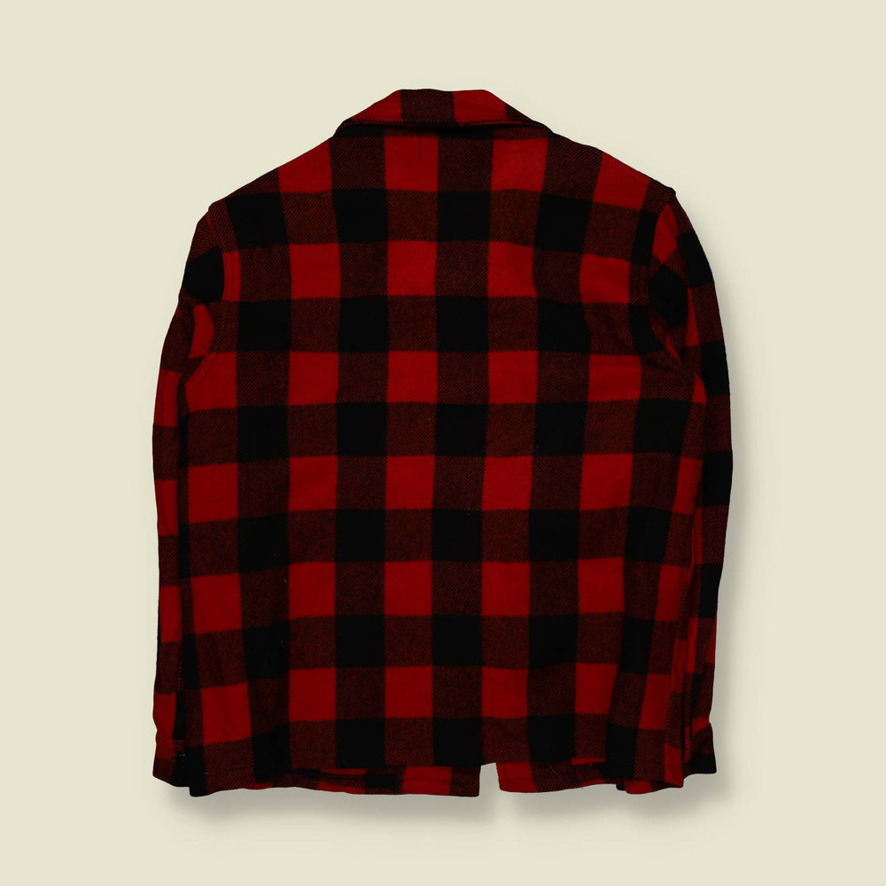 1950s | Chippewa | Buffalo Plaid Wool Overshirt | Red & Black – L