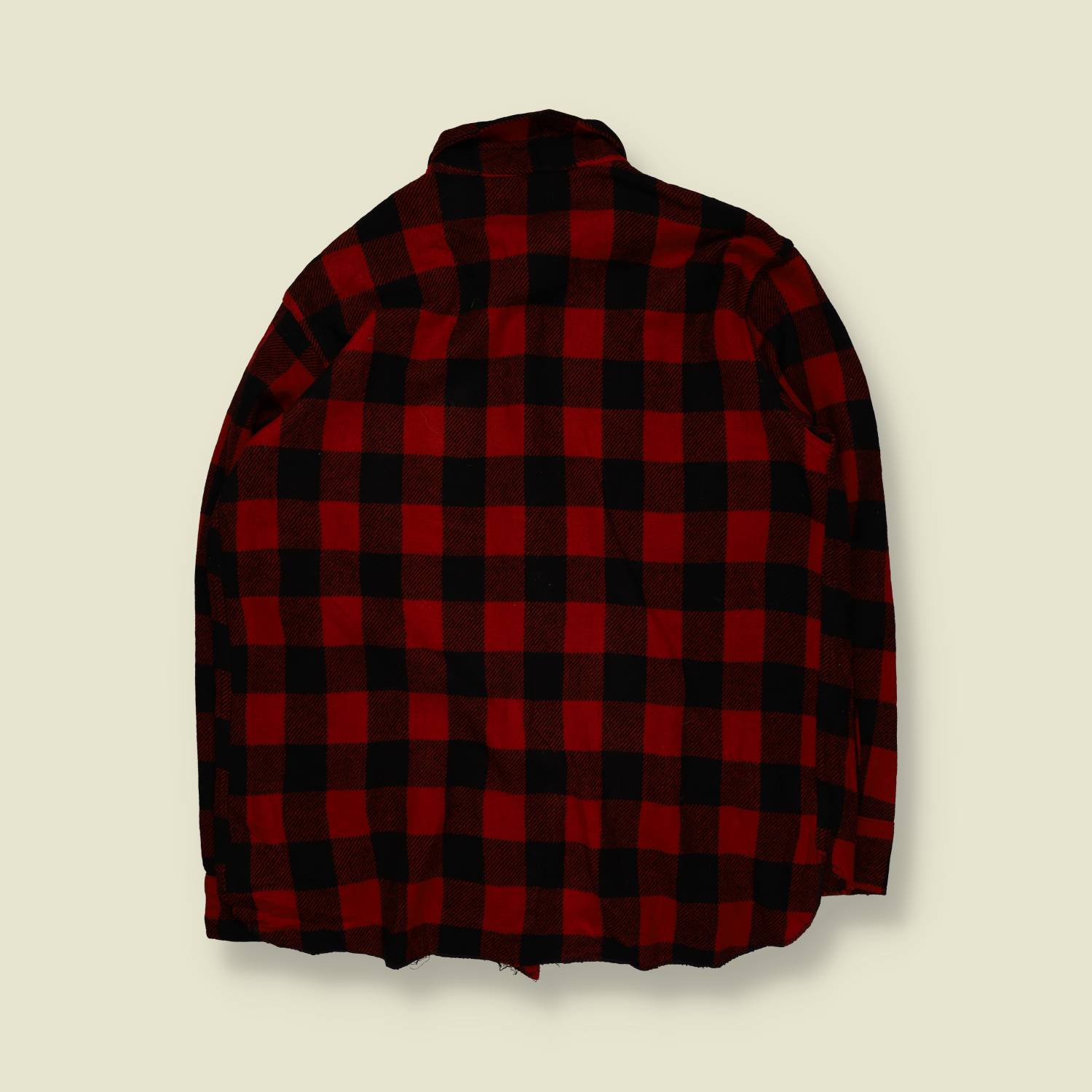 1930s–1940s | Chippewa | Buffalo Plaid Wool Overshirt | Red & Black – L