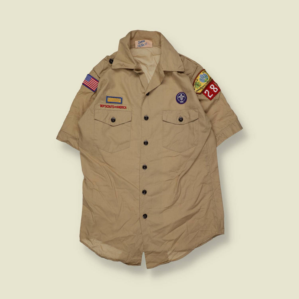 1980s–1990s | Boy Scouts of America | Short Sleeve Uniform Shirt | Khaki – S
