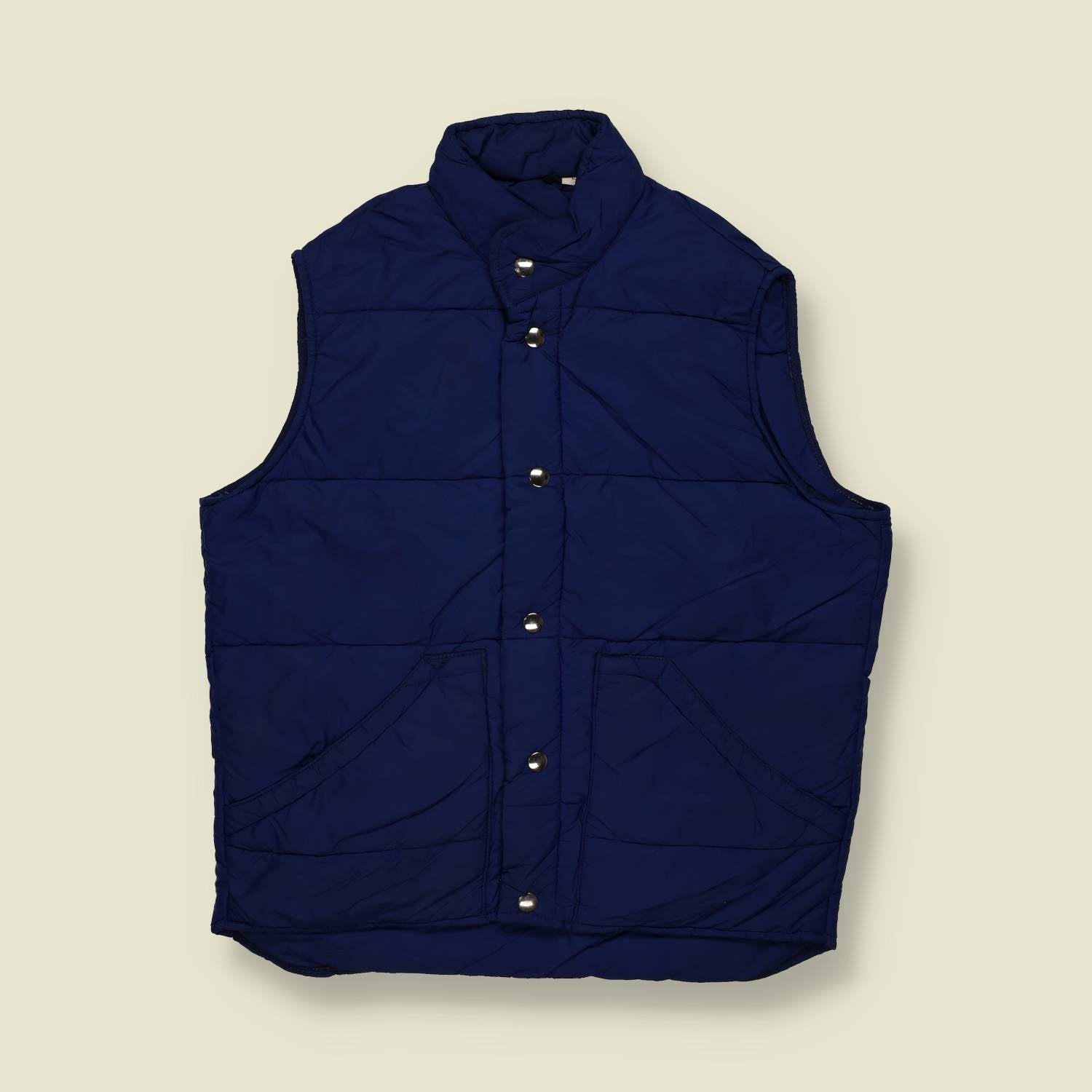 1980s | Quilted Padded Gilet | Royal Blue – S