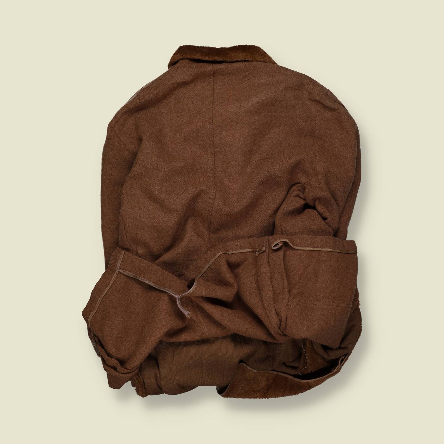 1950s | Woolrich | Fur Collar Wool Coat – Brown - L