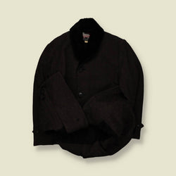 1950s | Woolrich | Fur Collar Wool Coat – Grey - XL