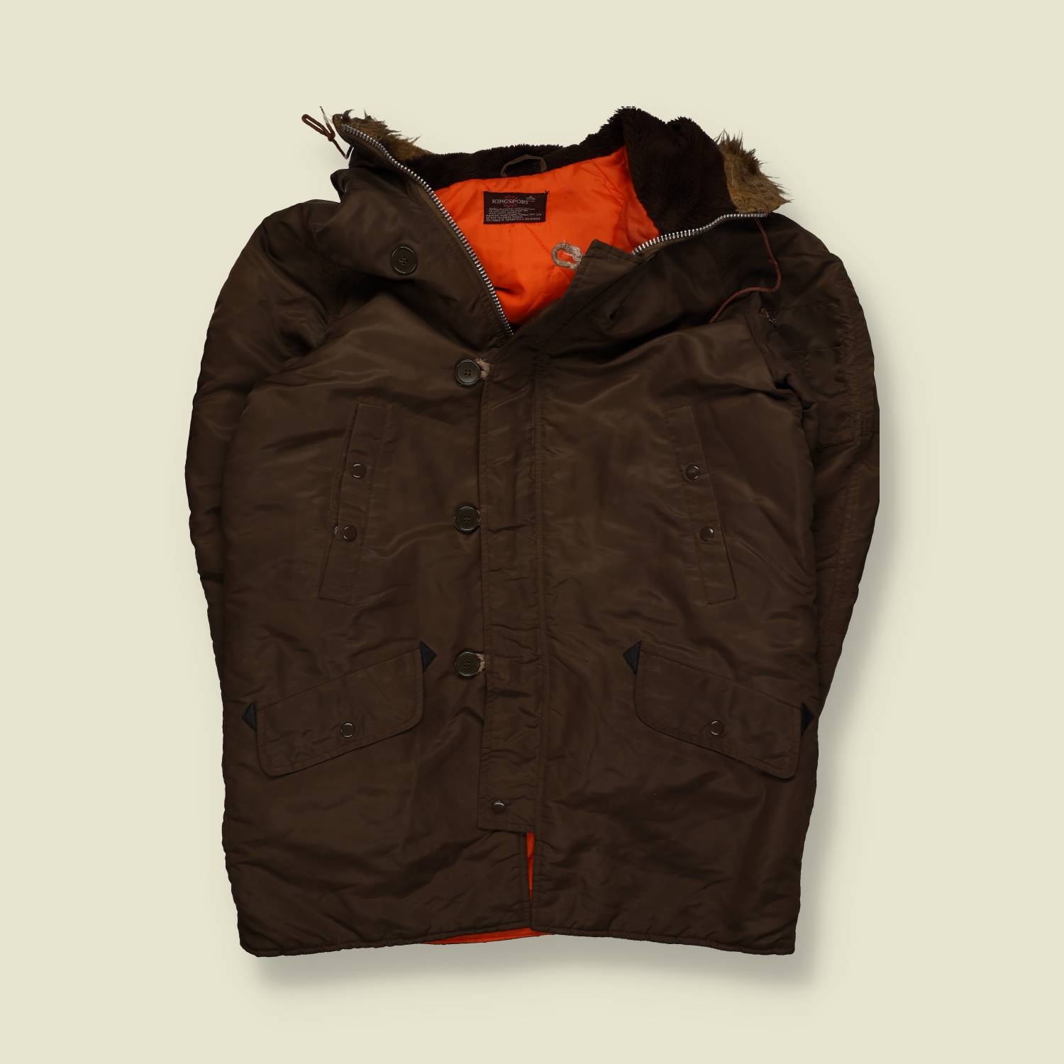 1970s | King Sport | Fur Hood Parka – Brown - XXXXXL