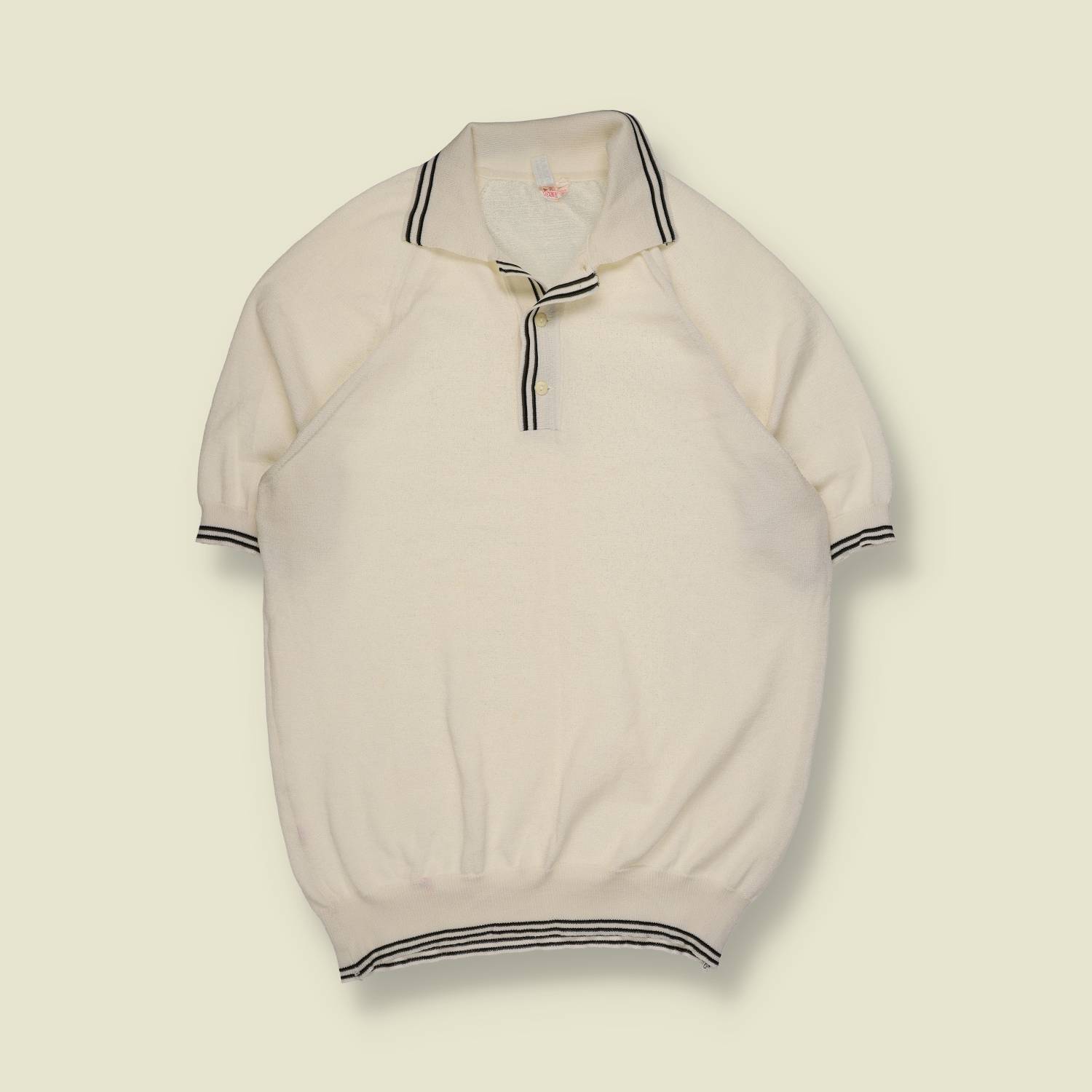 1970s | Olympia | Short Sleeve Polo – Cream - M
