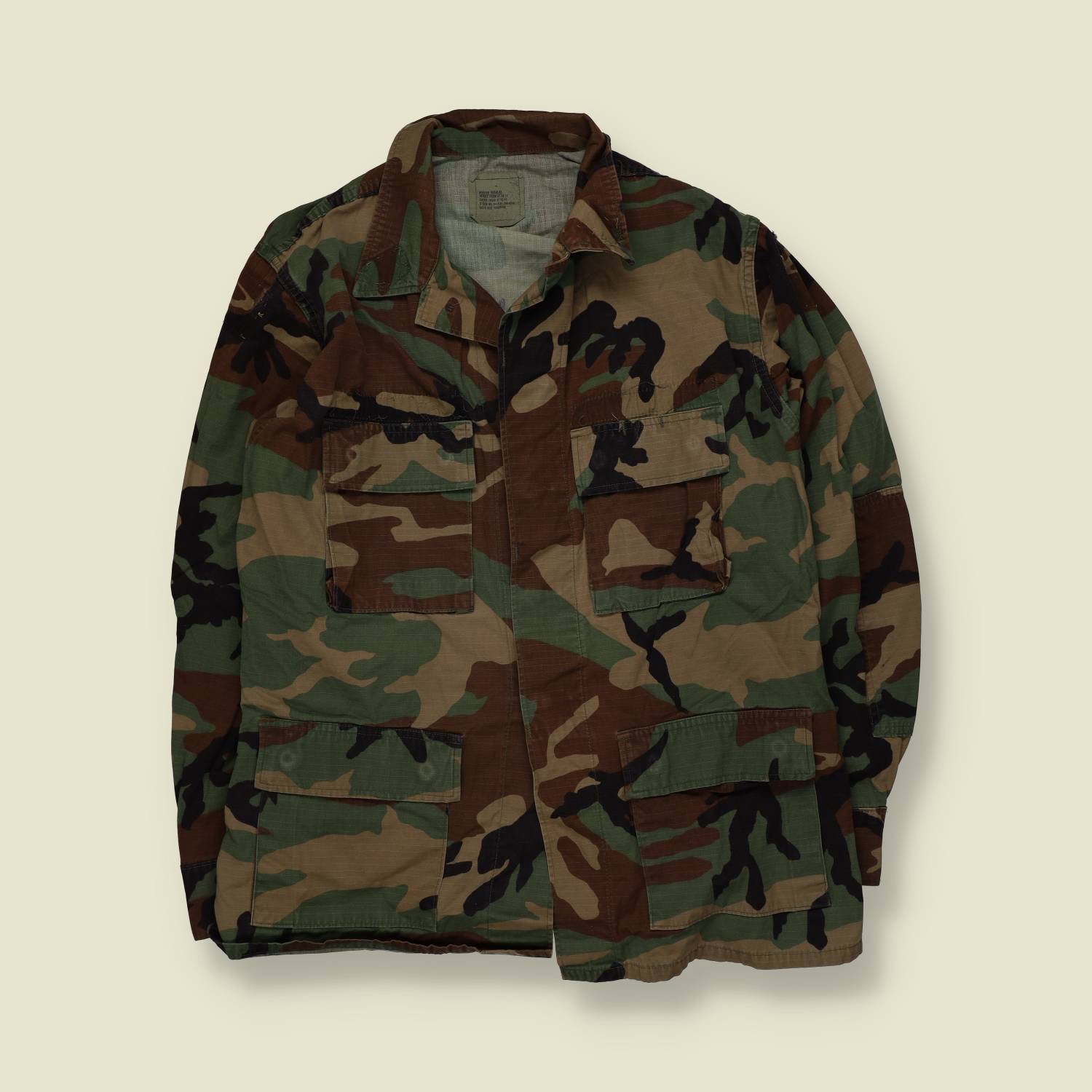 1980s–1990s | OG-107 Field Shirt | Woodland Camouflage - M