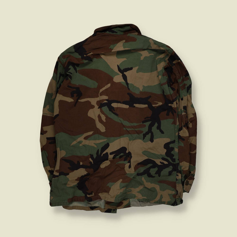 1980s–1990s | OG-107 Field Shirt |  Woodland Camouflage BDU Field Shirt - M
