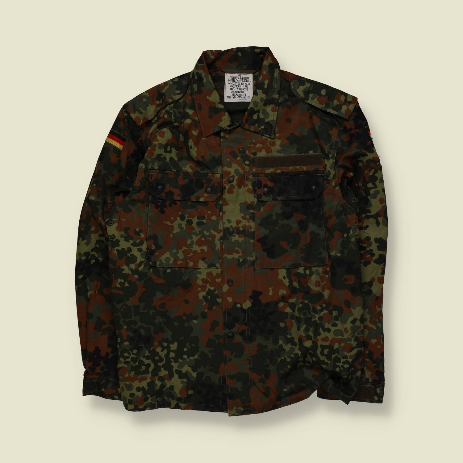 1997 | German Army Bundeswehr | Field Jacket Shirt | Flecktarn Camo - S