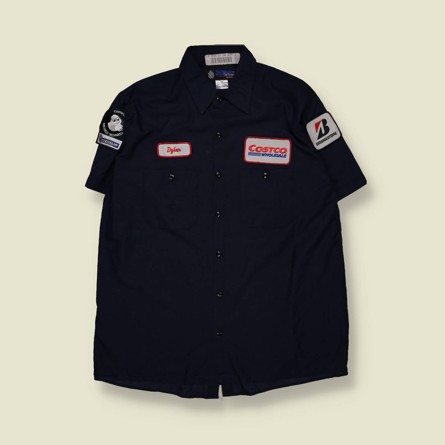 1990s | UniWeave | Costco Work Shirt | Navy - XXXL
