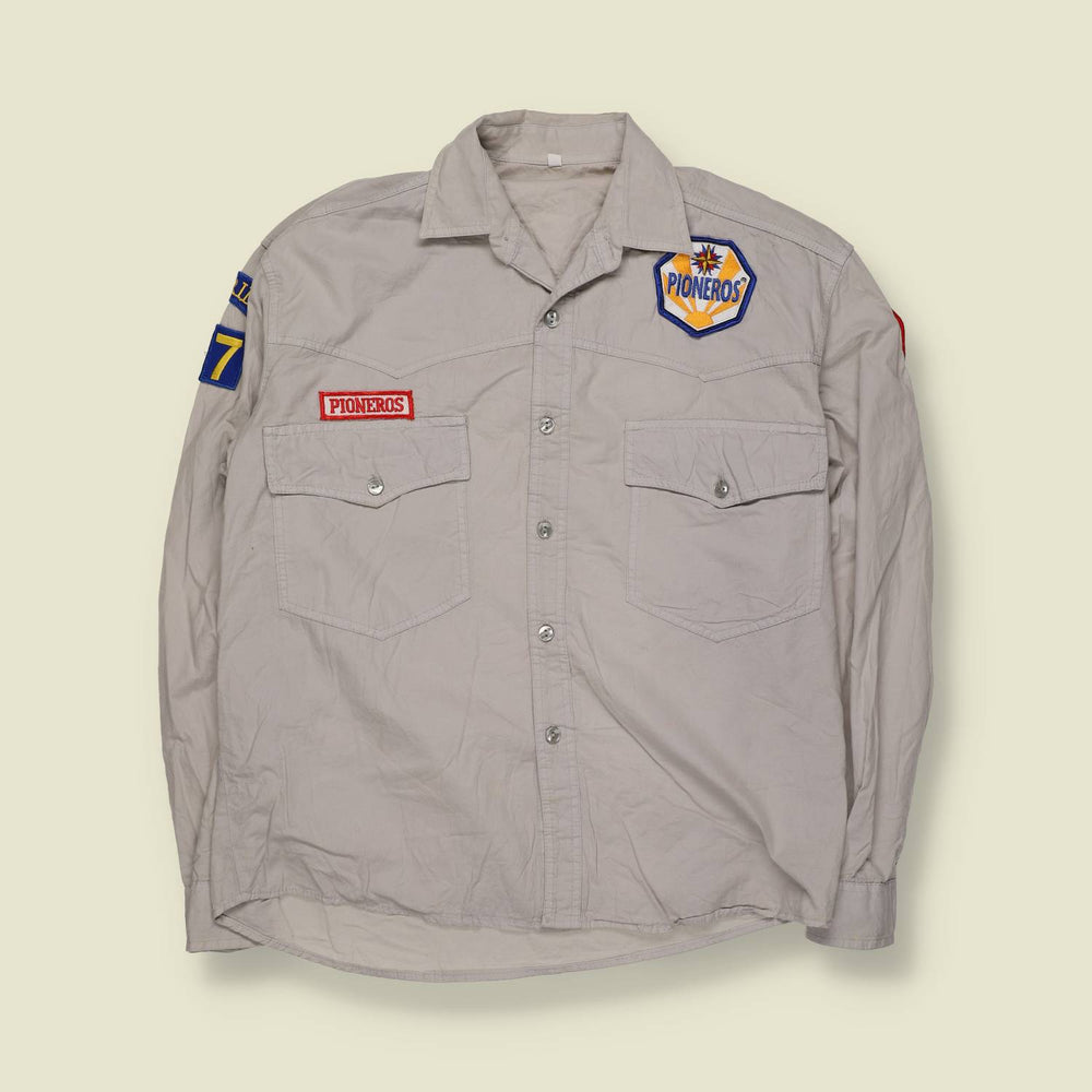 1980s | Pioneros | Patch Work Shirt | Stone - S