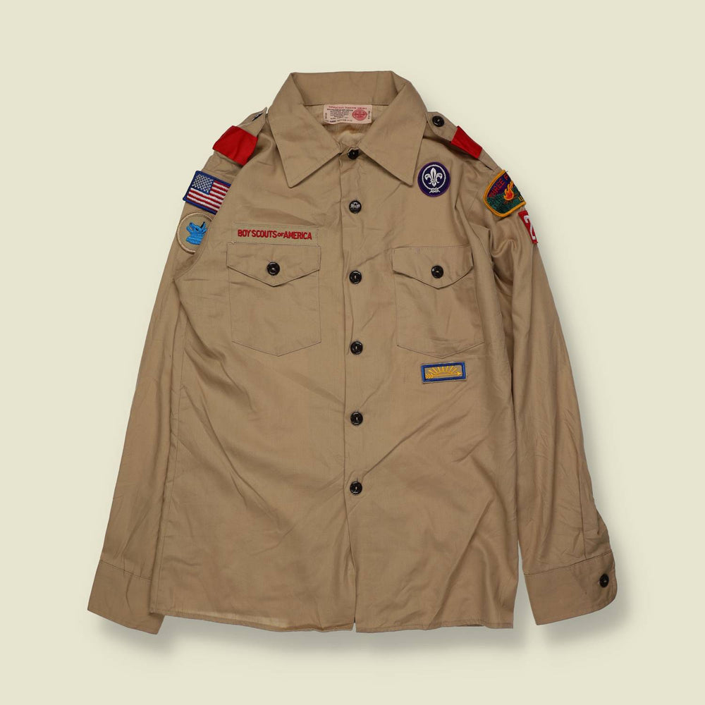 1980s–1990s | Boy Scouts of America | Patch Uniform Shirt | Khaki - XS