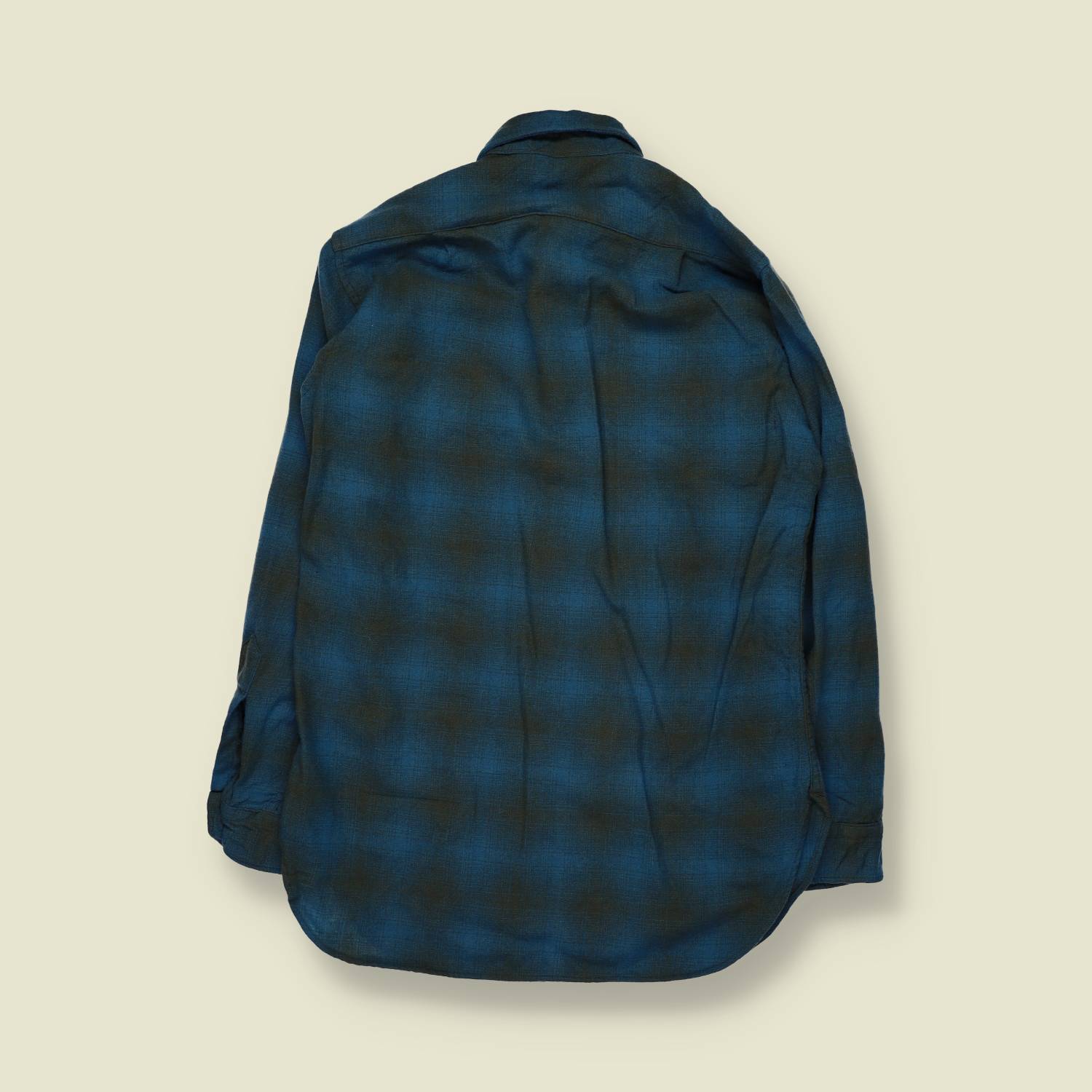 1960s | Pendleton | Button Front Shirt | Teal Blue Plaid | Made In USA - S