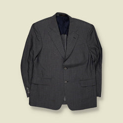 1980s | DAKS | Checked Blazer | Navy / Green - M