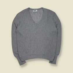 1970s | Royal Golf | V-Neck Jumper | Grey | Made In USA – S