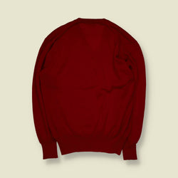 1970s | Prince Igor | V-Neck Jumper | Red | Made In Italy – XS