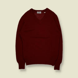 1980s | Fruit Of The Loom | V-Neck Jumper | Red – XS
