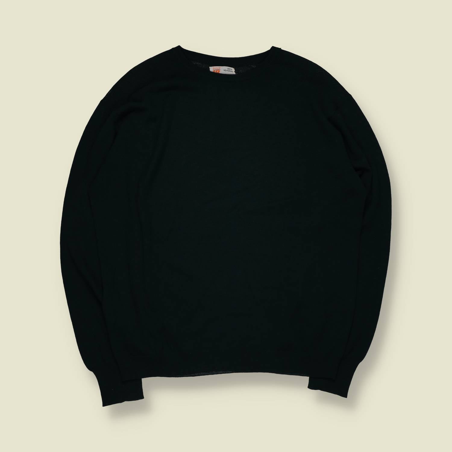 1970s | Tricot | Crew Neck Knit | Green | Made In France – L