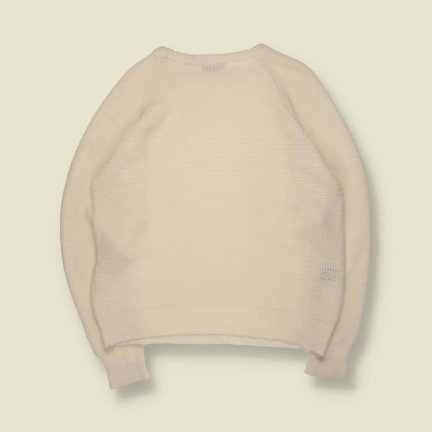 1980s | Botany 500 | Crew Neck Knit | Cream | Made In Romania – S