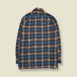 1970s | Plaid Shirt | Blue And Orange - M