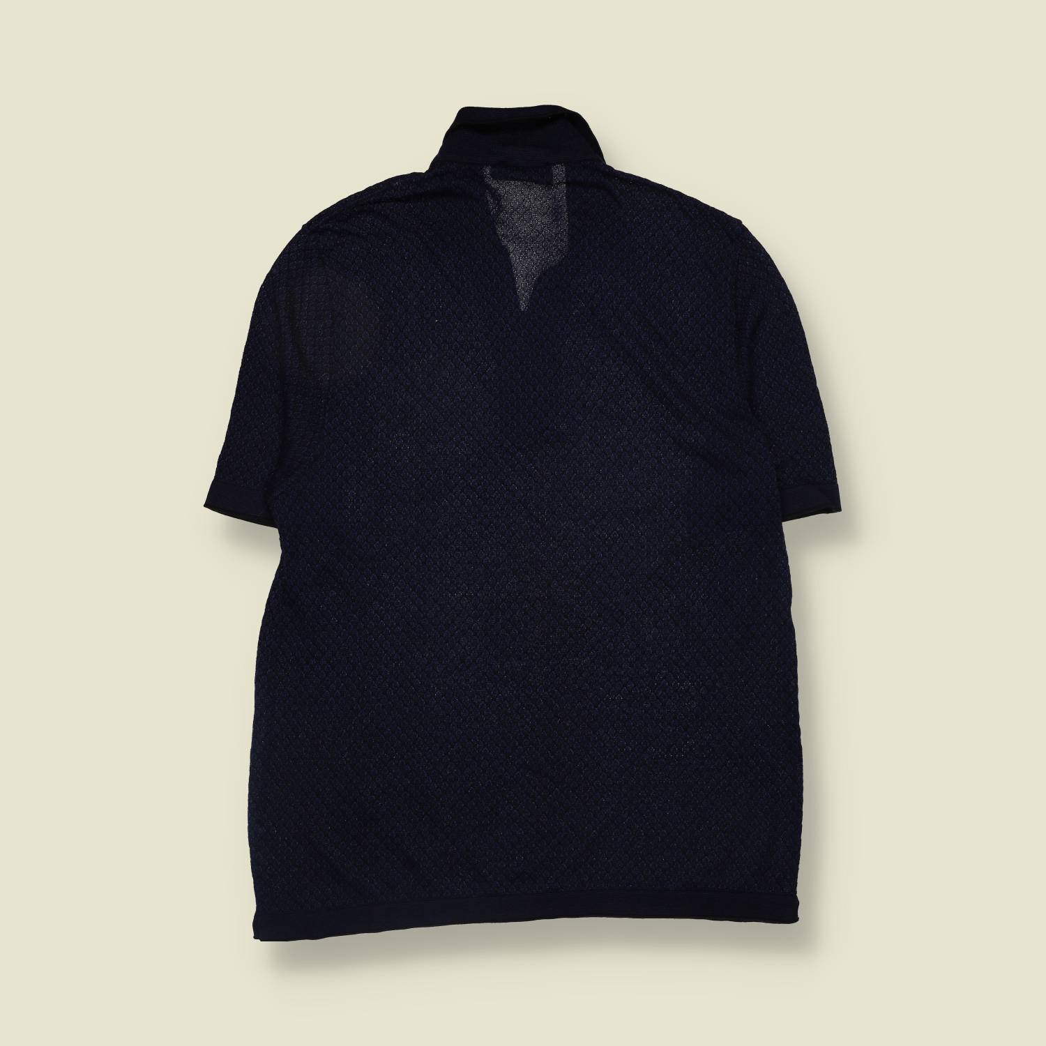 1980s | Ferrante | Knit Polo Shirt | Navy - XS