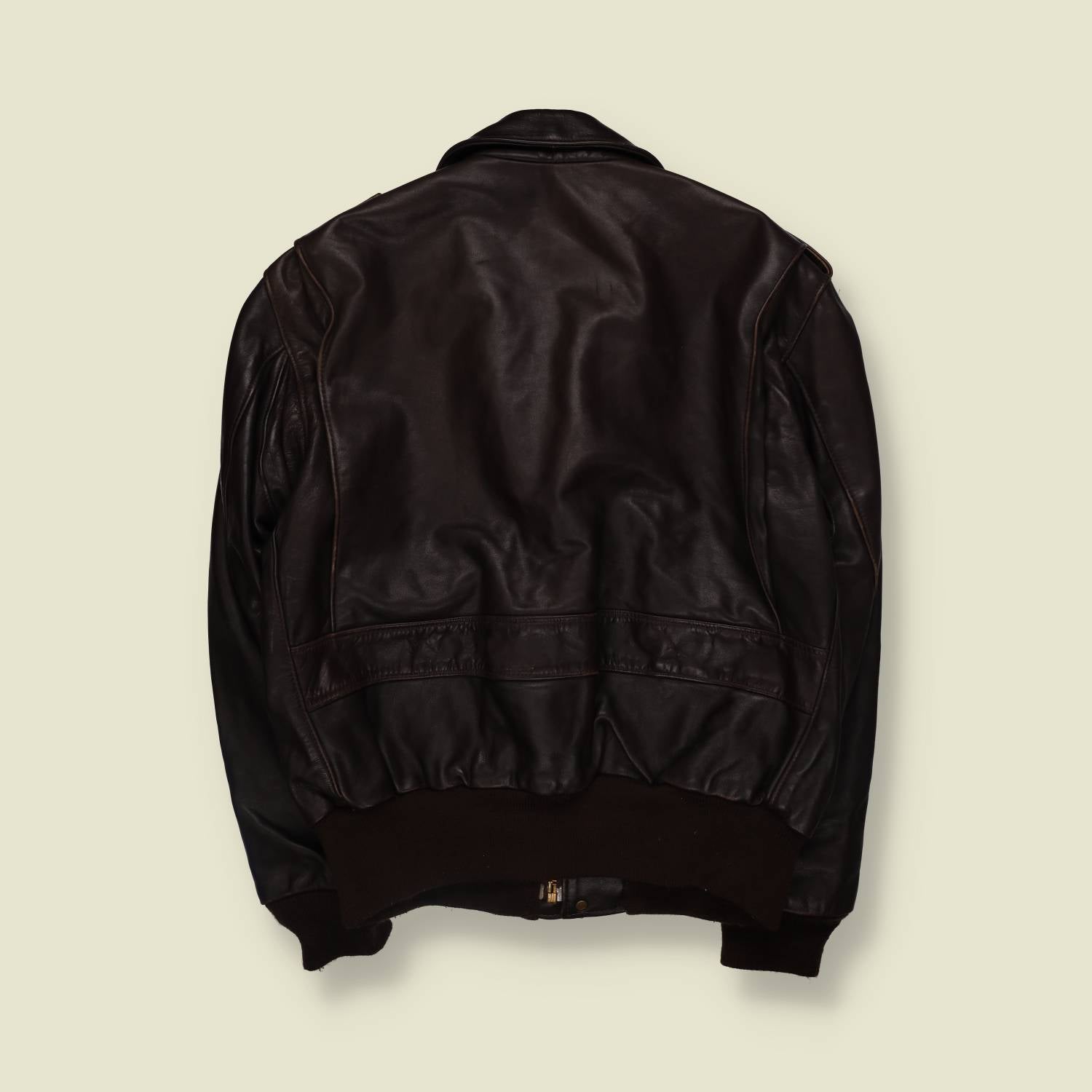 1980s | Schott | Leather Bomber Jacket | Brown - XXL